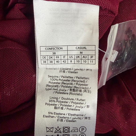 *NEW Rotate Sequin Jumpsuit Dark Red Size 8 - Picture 12 of 14